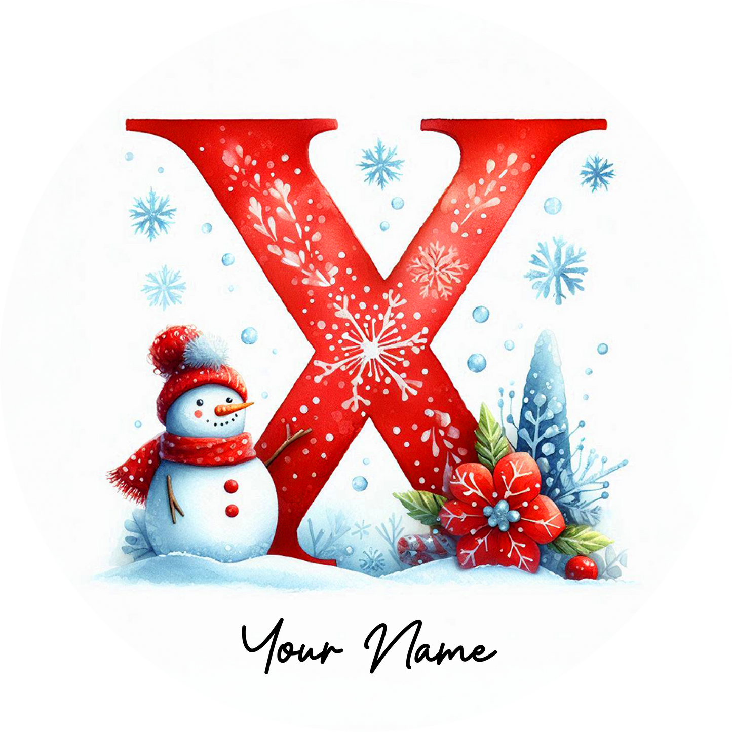 Snowman Initial Ornaments - Customized