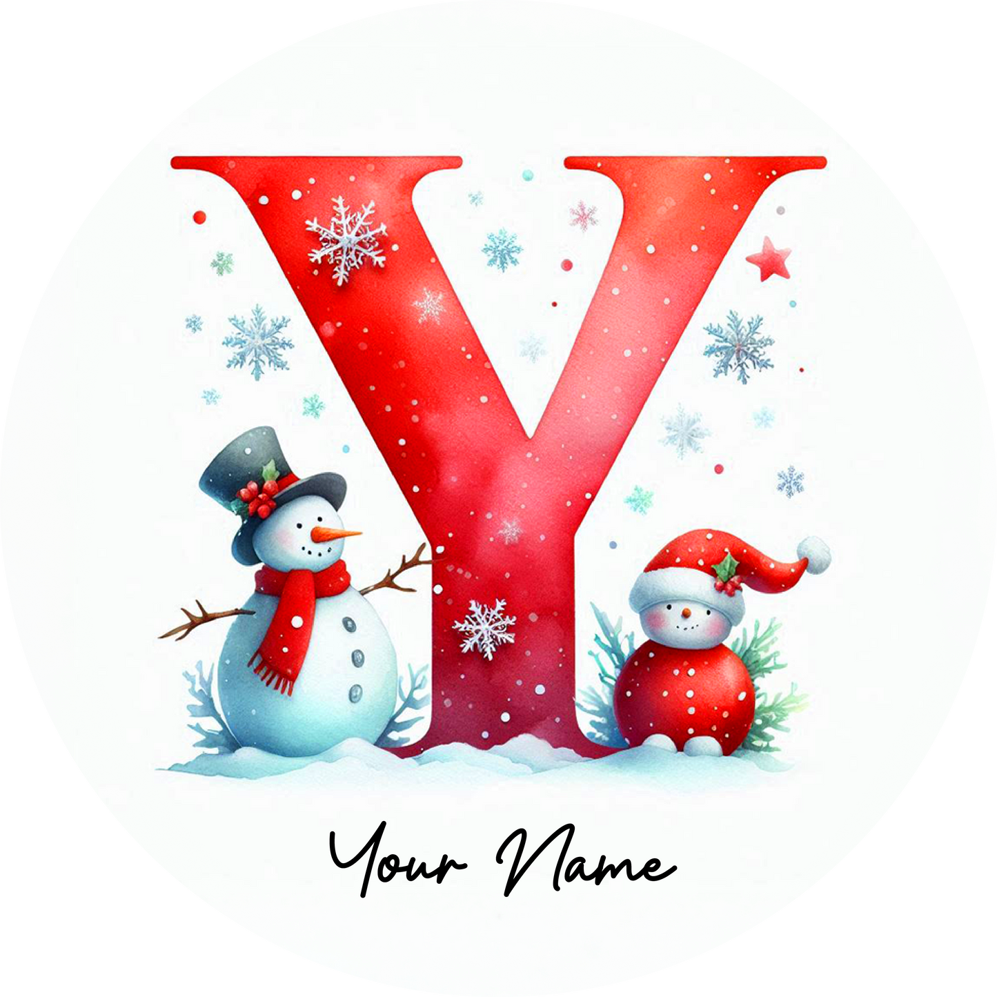 Snowman Initial Ornaments - Customized