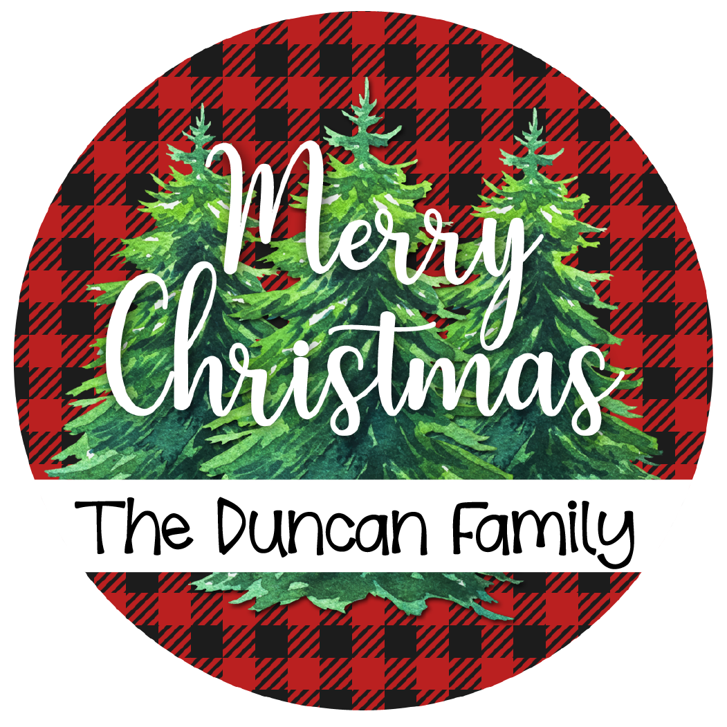 Red Plaid Merry Christmas - Customized