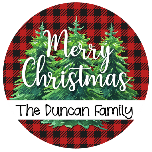 Red Plaid Merry Christmas - Customized